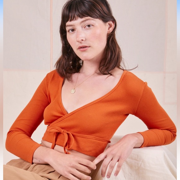 Big Bud Press Wrap Top in Burnt Orange - Picture 1 of 6